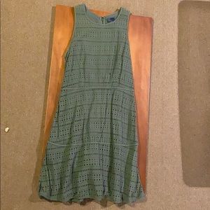 Sleeveless hunter green eyelet dress